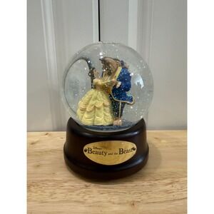 Disney Store 1991 Beauty and the Beast Musical Snowglobe RARE VTG